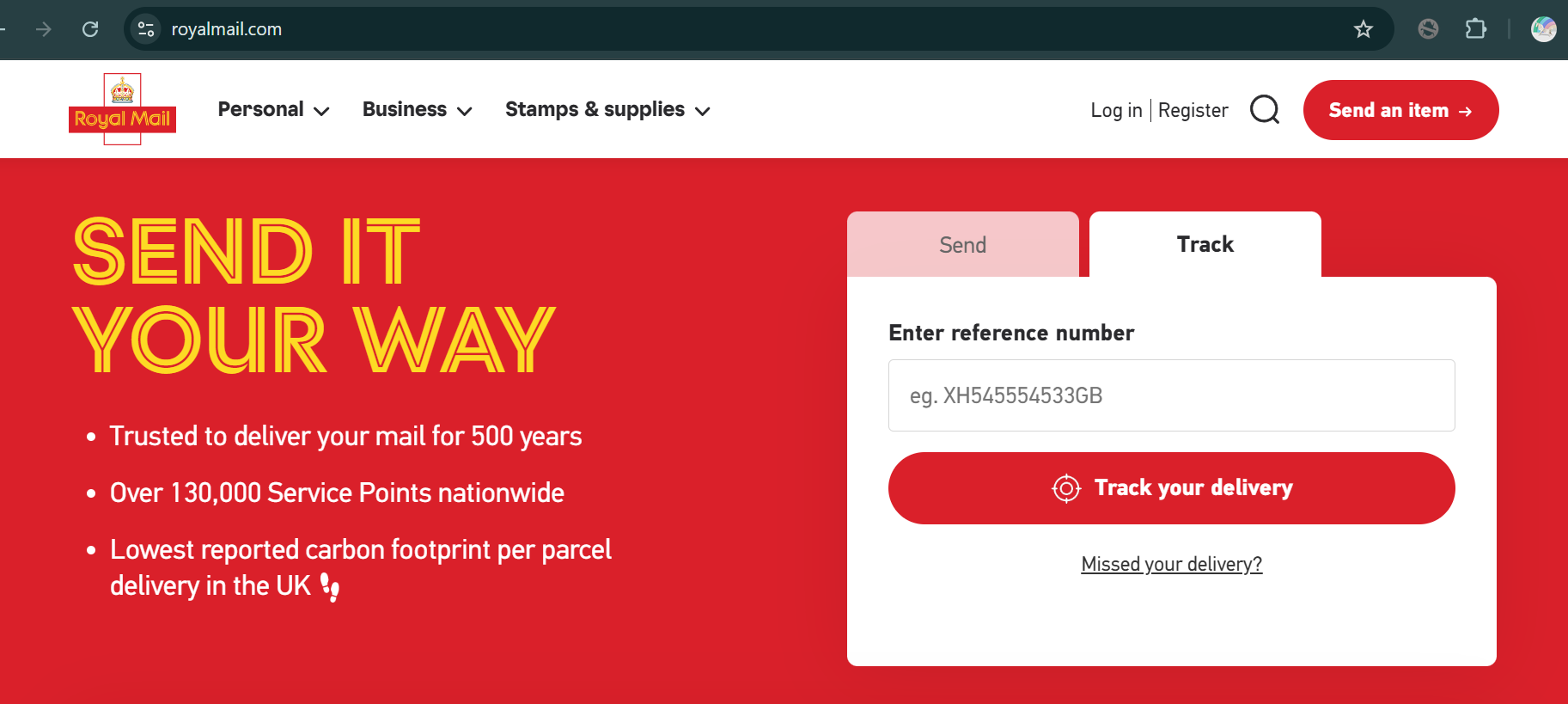 Royal Mail Tracking Image